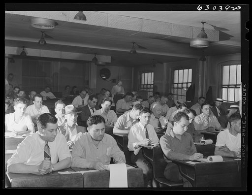 Commission merchants and their agents at early morning auction at fruit terminal. Chicago, Illinois. Auctions are held every morning but Sunday