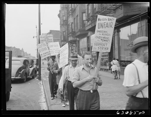 Untitled photo, possibly related to: Picket line in front of Mid-City Realty Company. Chicago, Illinois