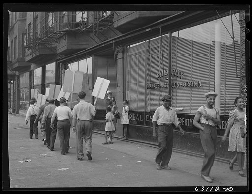 Untitled photo, possibly related to: Picket line in front of Mid-City Realty Company. South Chicago, Illinois