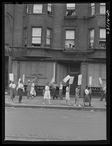 Untitled photo, possibly related to: Picket line in front of Mid-City Realty Company. South Chicago, Illinois
