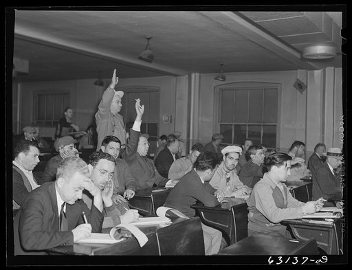Commission merchants and their agents at early morning auction at fruit terminal, Chicago, Illinois. Auctions are held every morning but Sunday