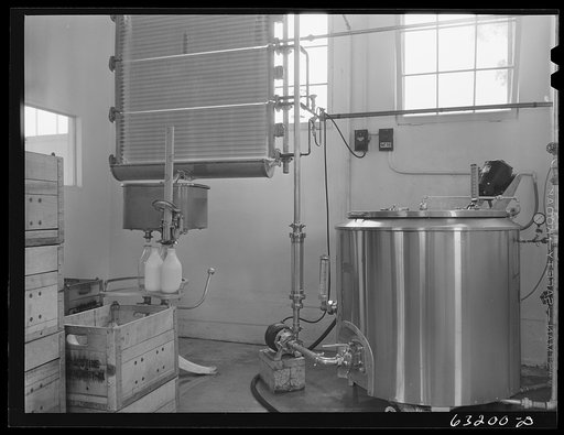 Untitled photo, possibly related to: Pasteurizing and bottling plant. Greendale, Wisconsin