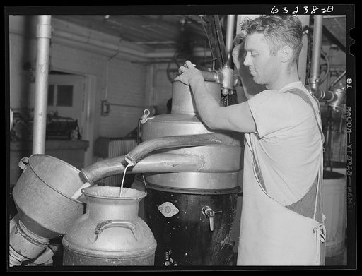 Operating cream separator. Cheese factory. Madison, Wisconsin