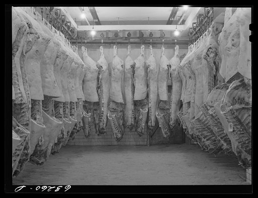 Beef in storage. Packing plant. Austin, Minnesota