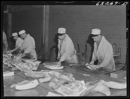 The hog cut. Packing plant. Austin, Minnesota