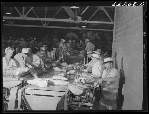 The hog cut. Packing plant, Austin, Minnesota
