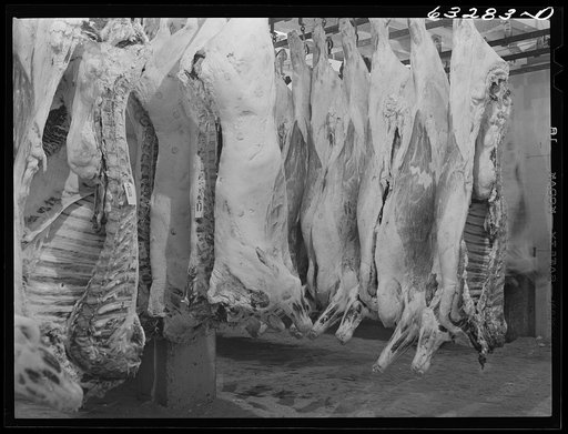 Beef in storage. Packing plant, Austin, Minnesota