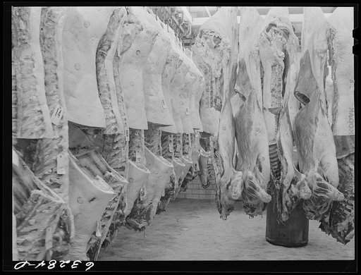 Beef in storage. Packing plant. Austin, Minnesota