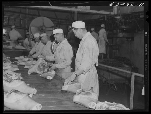 The hog cut. Packing plant, Austin, Minnesota