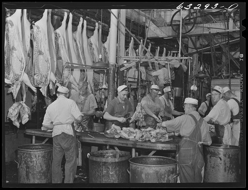The hog cut. Packing plant, Austin, Minnesota