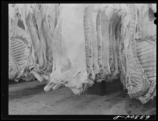 Beef in storage. Packing plant, Austin, Minnesota