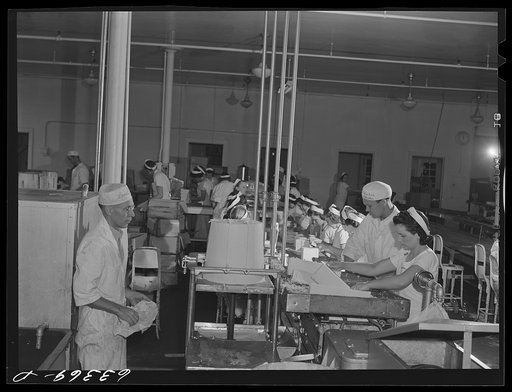 Packaging butter. Land O'Lakes plant, Minneapolis, Minnesota