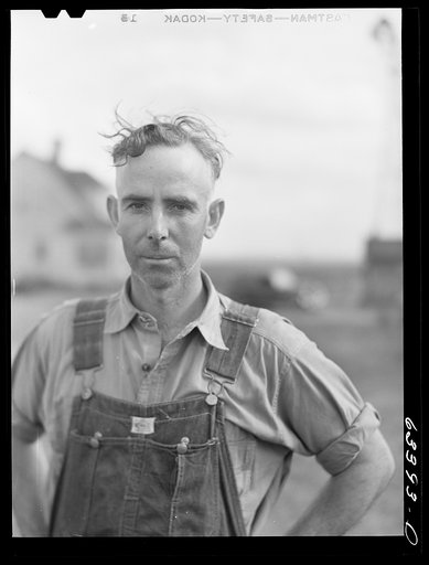 Russell S. Else, Nebraska drought farmer who moved to Douglas County, Wisconsin three years ago. His FSA (Farm Security Administration) loan has been fully paid
