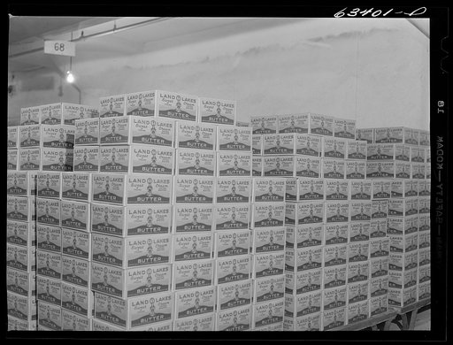 Packaged butter. Land O'Lakes plant, Minneapolis, Minnesota