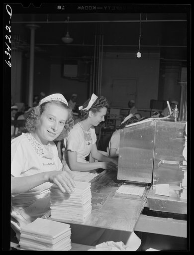Untitled photo, possibly related to: Packing butter. Land O'Lakes plant, Minneapolis, Minnesota