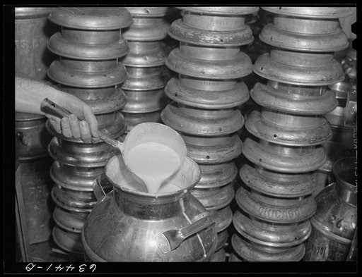 Filling cream can. Antigo, Wisconsin