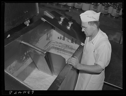 Milk being pasteurized. Antigo, Wisconsin