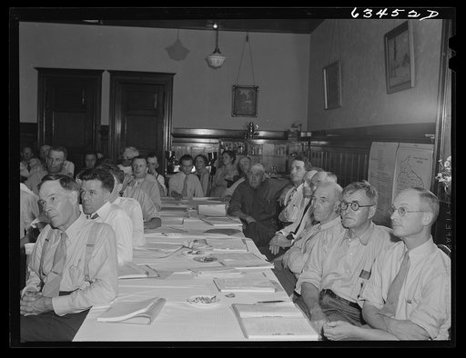 FSA (Farm Security Administration) district meeting of farm debt adjustment committee. Antigo, Wisconsin