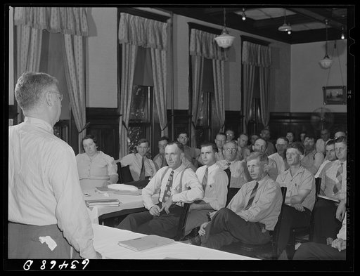 FSA (Farm Security Administration) district meeting of farm debt adjustment committee. Antigo, Wisconsin