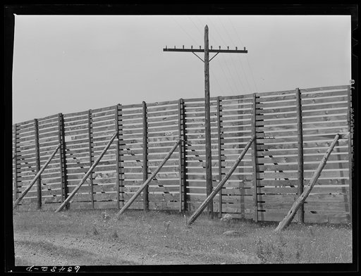 Snow fence on the copper range. Keweenaw County, Michigan