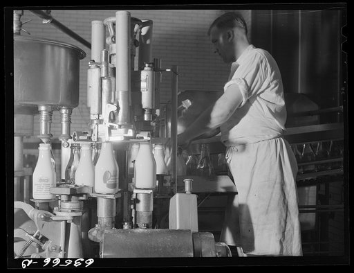 Untitled photo, possibly related to: Bottling milk. Duluth Milk Company. Duluth, Minnesota