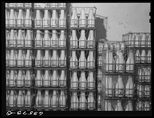 Bottled milk. Duluth Milk Company, Duluth, Minnesota