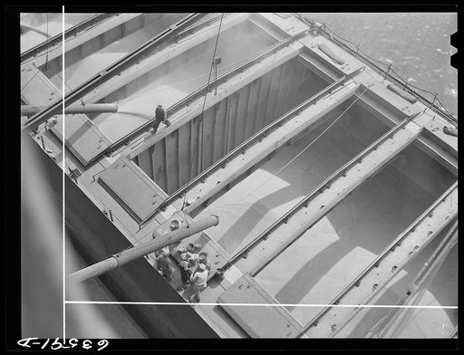 Loading grain boat. Occident elevator. Duluth, Minnesota