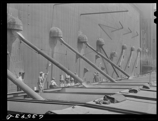 Loading grain boat at elevator "E". Duluth, Minnesota