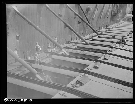 Loading grain boat at elevator "E". Duluth, Minnesota