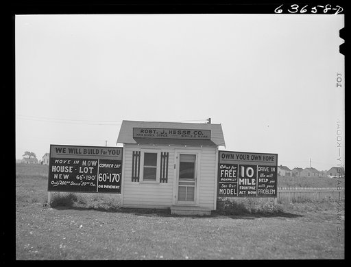 Real estate office. Outskirts of Detroit, Michigan