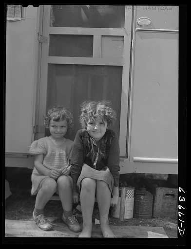 Untitled photo, possibly related to: Children of defense worker from Minnesota living in Daniels trailer park on outskirts of Detroit, Michigan