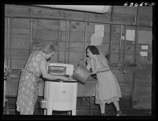 Laundry room in Oak Grove trailer park. This park on the edge of Detroit, Michigan is occupied mainly by defense workers
