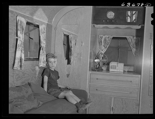 Son of Mr. Nichols, defense worker from Cass City, Michigan now living in a trailer at Edgewater Park near Ypsilanti, Michigan. Mr. Nichols works in the Ford bomber plant