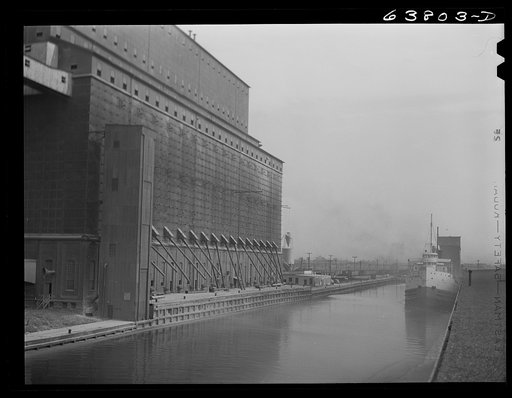 Untitled photo, possibly related to: Grain elevator with loading chutes. Superior, Wisconsin
