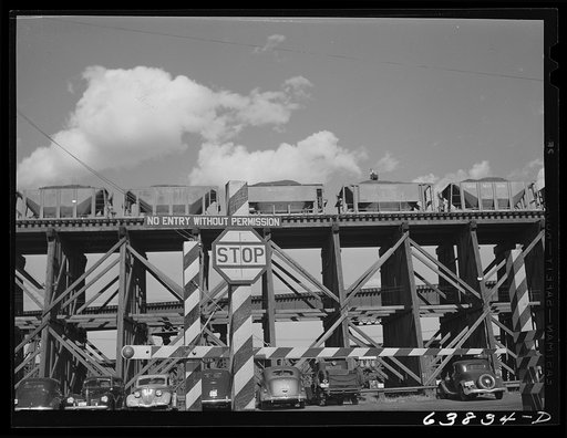 Entrance to Great Northern Ore docks. Allouez, Wisconsin