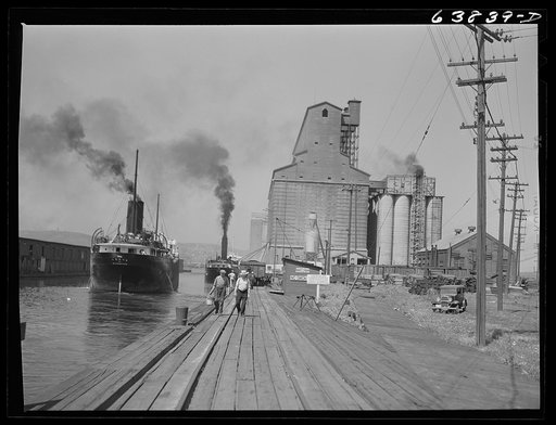 Grain elevators and Great Lakes Boats. Superior, Wisconsin