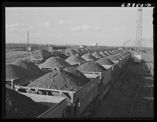 Iron ore from the Minnesota range in the Great Northern Railroad yards. Superior, Wisconsin