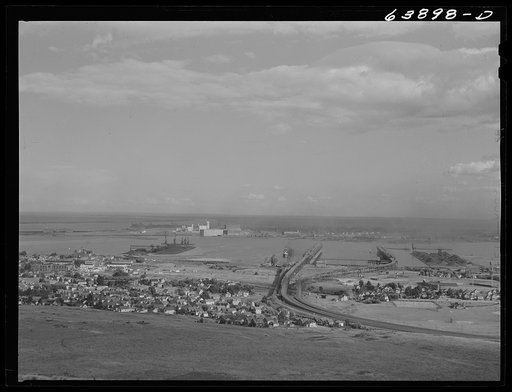 West Duluth, Minnesota. Iron ore docks on the right
