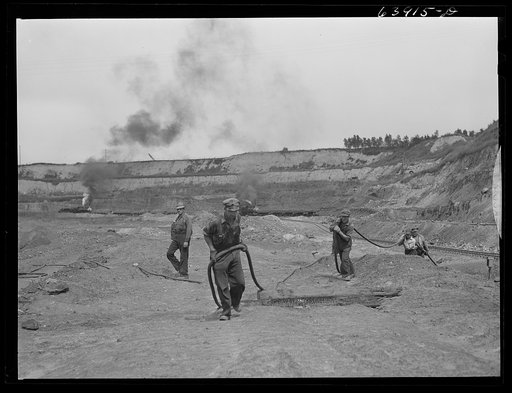 Untitled photo, possibly related to: Blasting crew and foreman. Albany Mine near Bovey, Minnesota