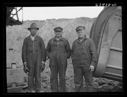 Shovel crew in the Danube Mine. Bovey, Minnesota