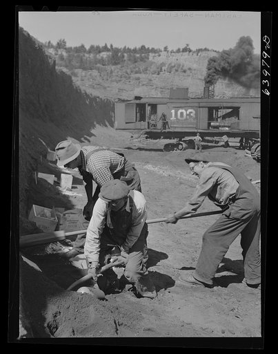 Untitled photo, possibly related to: Blasting crew in the Danube mine. Bovey, Minnesota
