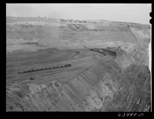 Untitled photo, possibly related to: World's largest open pit iron mine, the Hull-Rust-Mahoning. Hibbing, Minnesota