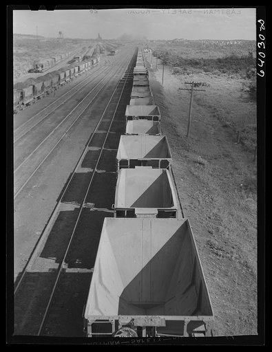 Ore cars going back to the iron range from the Duluth docks