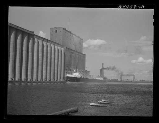 Untitled photo, possibly related to: Loading grain boat. Duluth, Minnesota