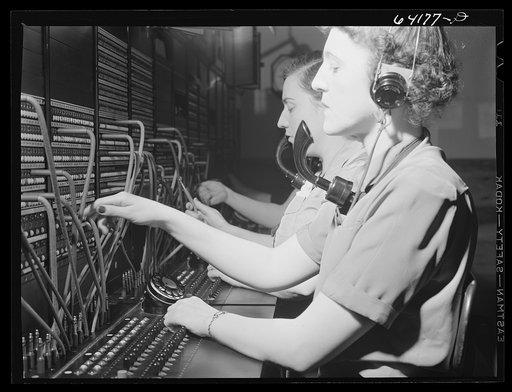Untitled photo, possibly related to: Telephone operators at Aberdeen proving grounds. Aberdeen, Maryland