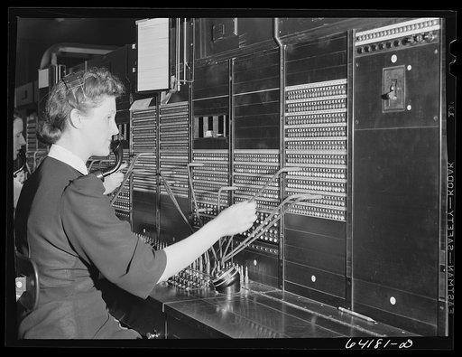 Telephone operator at Aberdeen proving grounds. She lives in dormitory for defense workers. Aberdeen, Maryland