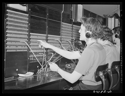 Telephone operators at Aberdeen proving grounds. Aberdeen, Maryland