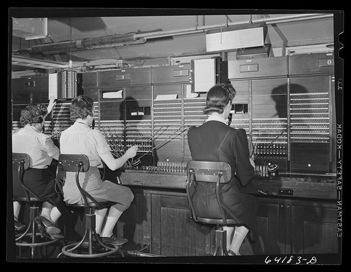 Telephone operators at Aberdeen proving grounds. Aberdeen, Maryland