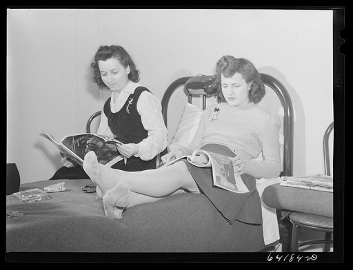 These girls work at the Aberdeen proving grounds and live in dormitory built by FSA (Farm Security Administration) for defense workers. Aberdeen, Maryland