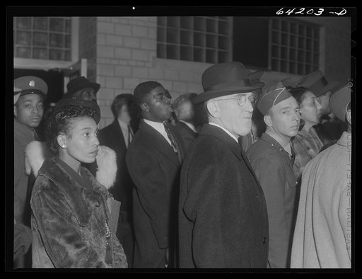 Washington, D.C. Greyhound bus terminal on the day before Christmas. Waiting to board the bus to Richmond